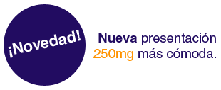 ¡Novedad! Nueva presentación 250mg más cómoda.